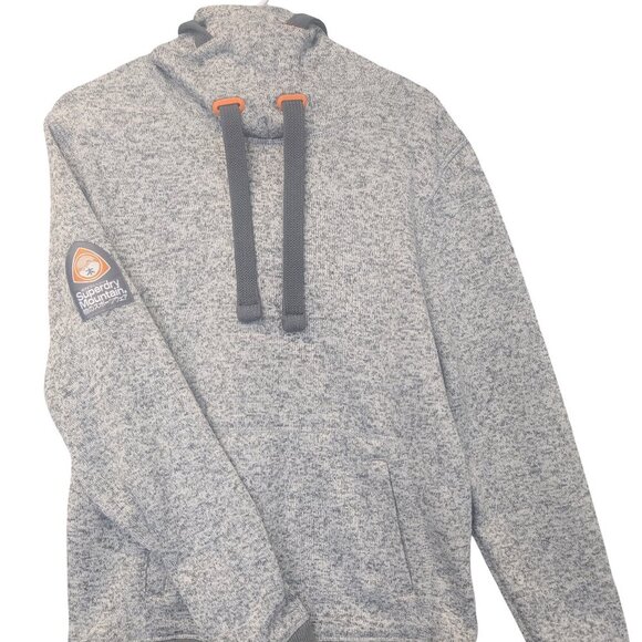 Superdry Mountain grey men hoodie outdoor style sweatshirt textured pullover XL - Picture 1 of 16